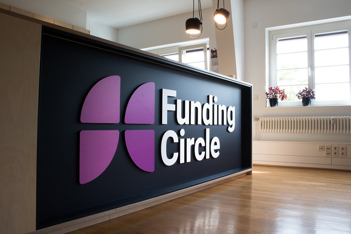 Funding Circle's Reception with the new logo